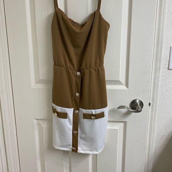 💼Nadia Two Piece Set, Mini Dress with Cropped Jacket Overlay and Button Detail - Picture 6 of 11